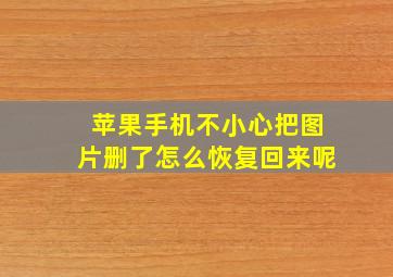 苹果手机不小心把图片删了怎么恢复回来呢