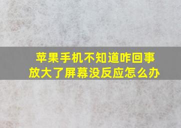 苹果手机不知道咋回事放大了屏幕没反应怎么办