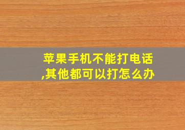 苹果手机不能打电话,其他都可以打怎么办