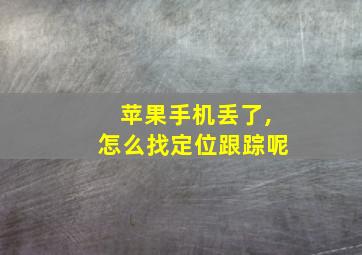 苹果手机丢了,怎么找定位跟踪呢