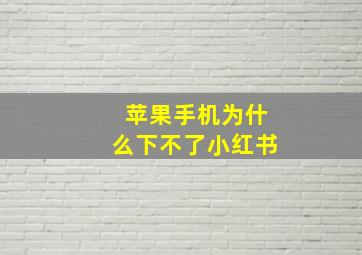 苹果手机为什么下不了小红书