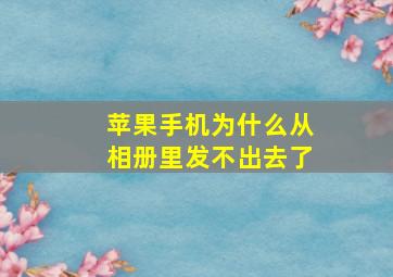 苹果手机为什么从相册里发不出去了