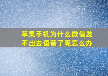 苹果手机为什么微信发不出去语音了呢怎么办