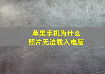 苹果手机为什么照片无法载入电脑