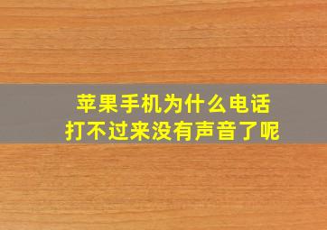 苹果手机为什么电话打不过来没有声音了呢