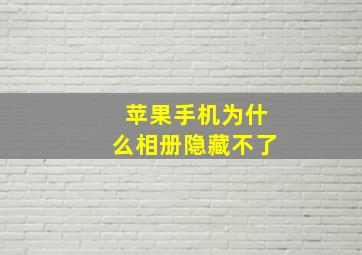 苹果手机为什么相册隐藏不了