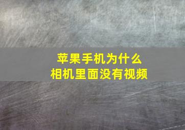 苹果手机为什么相机里面没有视频