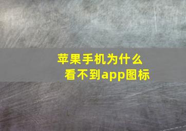 苹果手机为什么看不到app图标