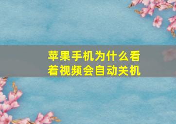 苹果手机为什么看着视频会自动关机