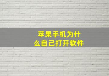 苹果手机为什么自己打开软件