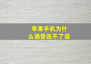 苹果手机为什么语音说不了话