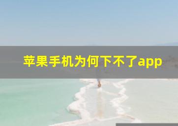 苹果手机为何下不了app