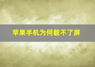 苹果手机为何截不了屏