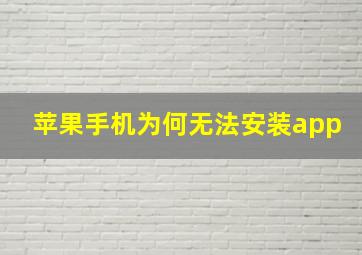 苹果手机为何无法安装app