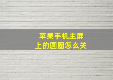 苹果手机主屏上的圆圈怎么关