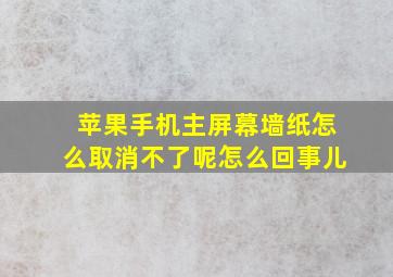 苹果手机主屏幕墙纸怎么取消不了呢怎么回事儿