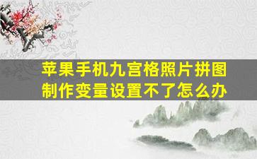 苹果手机九宫格照片拼图制作变量设置不了怎么办