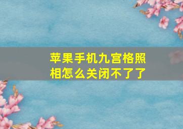 苹果手机九宫格照相怎么关闭不了了