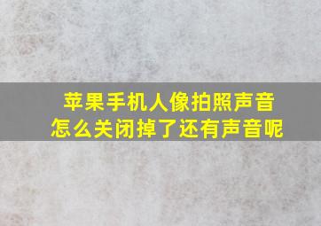 苹果手机人像拍照声音怎么关闭掉了还有声音呢