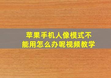 苹果手机人像模式不能用怎么办呢视频教学