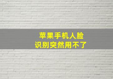 苹果手机人脸识别突然用不了