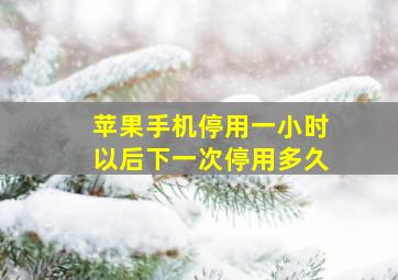 苹果手机停用一小时以后下一次停用多久