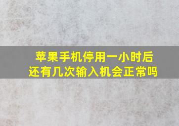 苹果手机停用一小时后还有几次输入机会正常吗