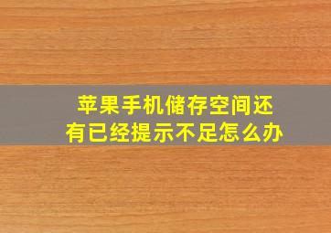 苹果手机储存空间还有已经提示不足怎么办