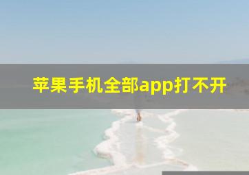 苹果手机全部app打不开