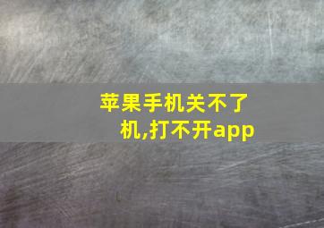 苹果手机关不了机,打不开app