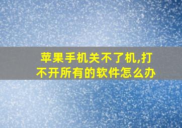 苹果手机关不了机,打不开所有的软件怎么办