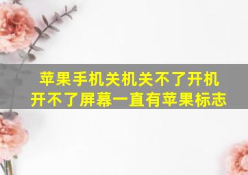 苹果手机关机关不了开机开不了屏幕一直有苹果标志