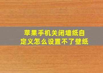 苹果手机关闭墙纸自定义怎么设置不了壁纸