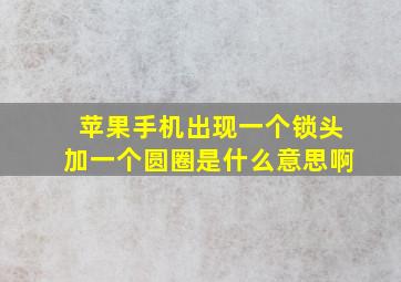 苹果手机出现一个锁头加一个圆圈是什么意思啊