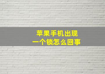 苹果手机出现一个锁怎么回事