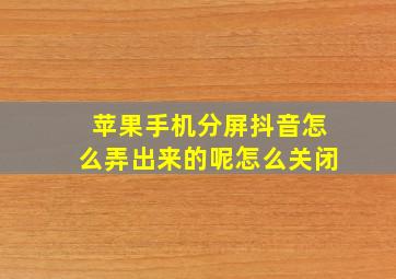 苹果手机分屏抖音怎么弄出来的呢怎么关闭