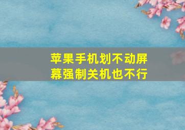 苹果手机划不动屏幕强制关机也不行