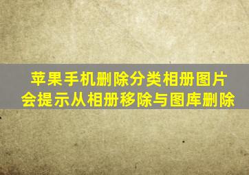 苹果手机删除分类相册图片会提示从相册移除与图库删除