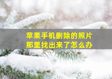 苹果手机删除的照片那里找出来了怎么办