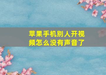 苹果手机别人开视频怎么没有声音了