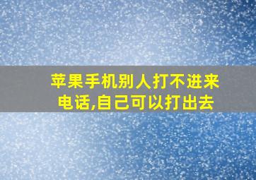 苹果手机别人打不进来电话,自己可以打出去