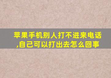 苹果手机别人打不进来电话,自己可以打出去怎么回事