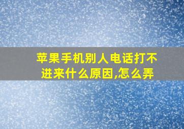 苹果手机别人电话打不进来什么原因,怎么弄