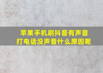 苹果手机刷抖音有声音打电话没声音什么原因呢