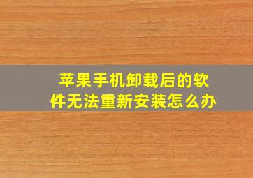 苹果手机卸载后的软件无法重新安装怎么办