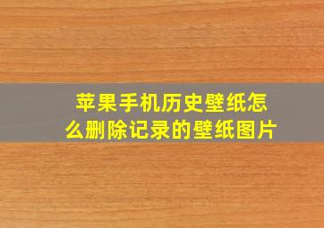 苹果手机历史壁纸怎么删除记录的壁纸图片