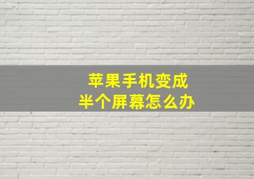 苹果手机变成半个屏幕怎么办