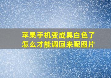 苹果手机变成黑白色了怎么才能调回来呢图片