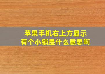 苹果手机右上方显示有个小锁是什么意思啊