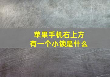 苹果手机右上方有一个小锁是什么